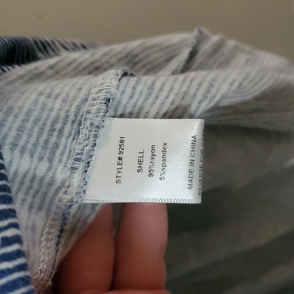 Skies Are Blue Geometric Flowy Tank Dress Size Medium Navy White Tie Waist - Picture 5 of 8